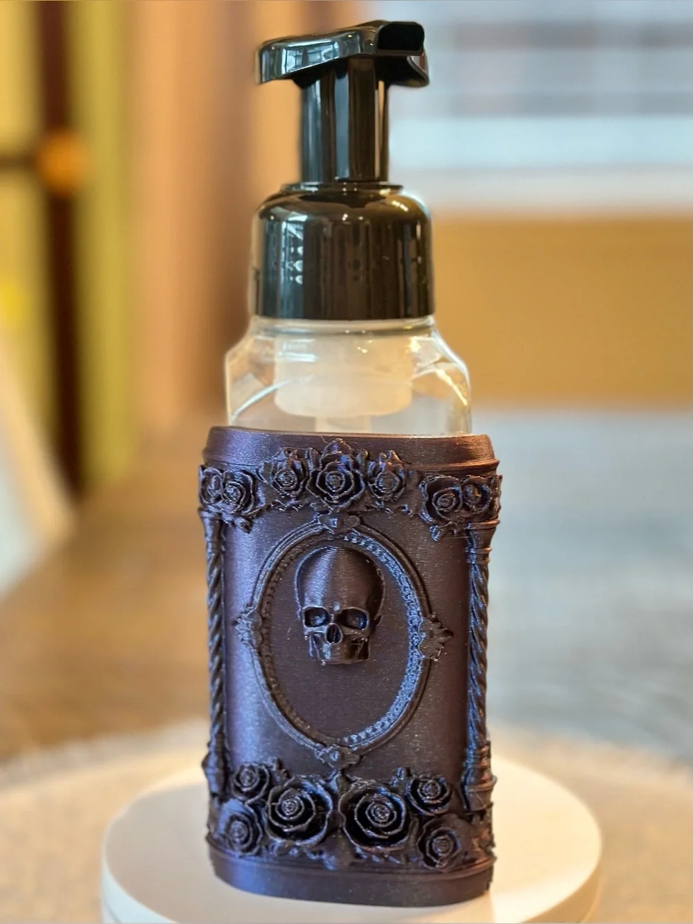 Gothic Skull Soap Holder for Bath & Body Works Bottles - Purple Color Shifting